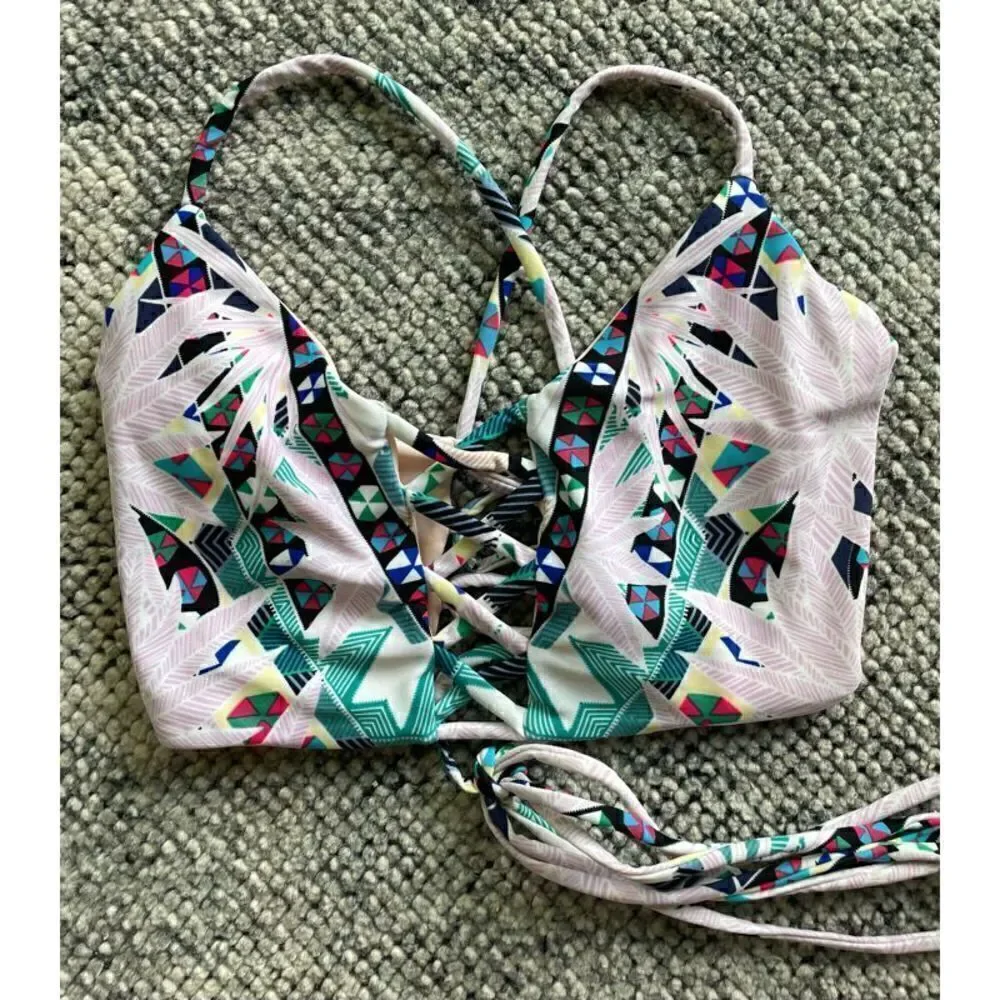 Mara Hoffman Basket Weave Bikini Top (M) and Bottom (S) in Maristar Lilac